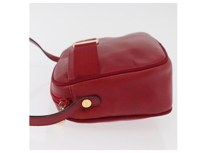 Salvatore Ferragamo Vala Schultertasche Leder Rot Gold Auth 182294 Golden - Ansicht 5