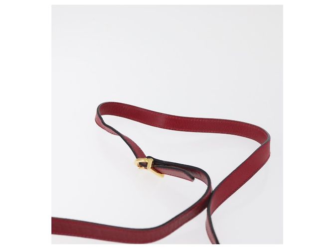 Salvatore Ferragamo Vala Schultertasche Leder Rot Gold Auth 182294 Golden - Ansicht 8
