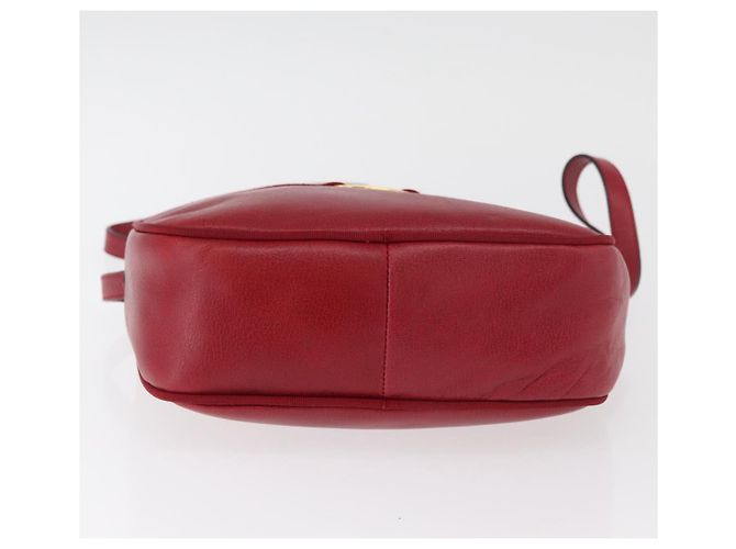 Salvatore Ferragamo Vala Schultertasche Leder Rot Gold Auth 182294 Golden - Ansicht 9