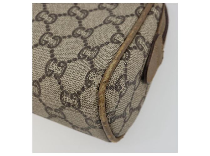 Borsa a Spalla GUCCI GG Plus Supreme PVC Beige Oro Auth 182399 D'oro - vista 10