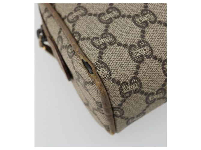 Borsa a Spalla GUCCI GG Plus Supreme PVC Beige Oro Auth 182399 D'oro - vista 11