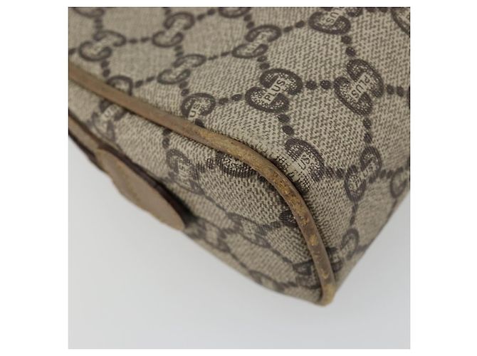 Borsa a Spalla GUCCI GG Plus Supreme PVC Beige Oro Auth 182399 D'oro - vista 13