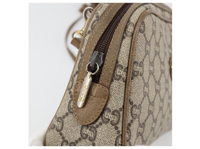 Borsa a Spalla GUCCI GG Plus Supreme PVC Beige Oro Auth 182399 D'oro - vista 15