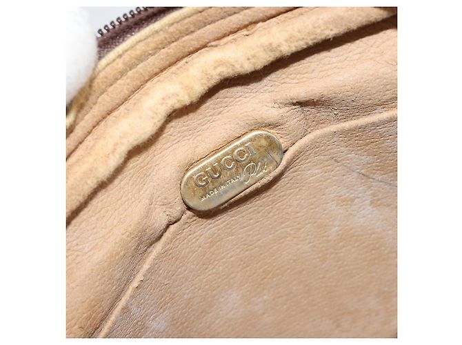 Borsa a Spalla GUCCI GG Plus Supreme PVC Beige Oro Auth 182399 D'oro - vista 16