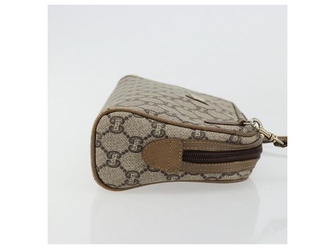 Borsa a Spalla GUCCI GG Plus Supreme PVC Beige Oro Auth 182399 D'oro - vista 4