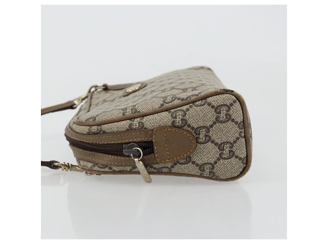 Borsa a Spalla GUCCI GG Plus Supreme PVC Beige Oro Auth 182399 D'oro - vista 5