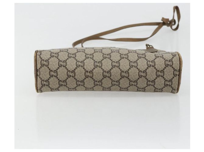 Borsa a Spalla GUCCI GG Plus Supreme PVC Beige Oro Auth 182399 D'oro - vista 9