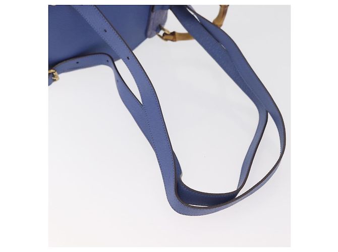 GUCCI Bamboo Backpack Suede Blue 003 8030 3444 Auth ki6661A - view 11