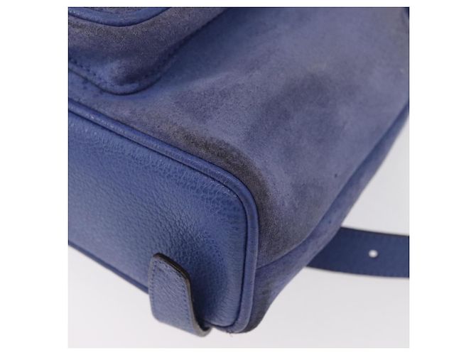 GUCCI Bamboo Backpack Suede Blue 003 8030 3444 Auth ki6661A - view 15