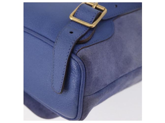 GUCCI Bamboo Backpack Suede Blue 003 8030 3444 Auth ki6661A - view 17