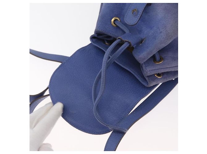 GUCCI Bamboo Backpack Suede Blue 003 8030 3444 Auth ki6661A - view 20