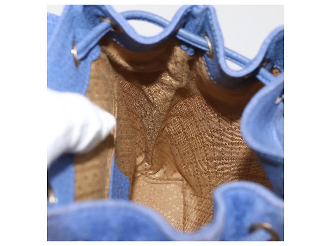 GUCCI Bamboo Backpack Suede Blue 003 8030 3444 Auth ki6661A - view 23