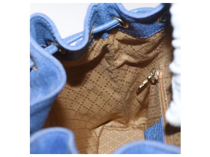 GUCCI Bamboo Backpack Suede Blue 003 8030 3444 Auth ki6661A - view 24