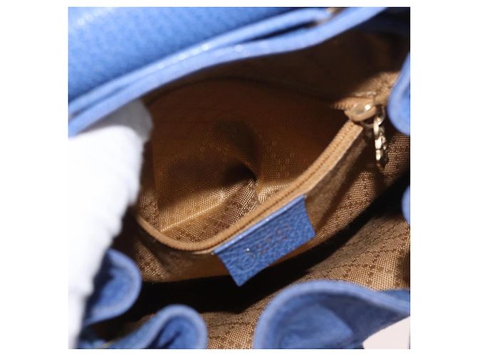 GUCCI Bamboo Backpack Suede Blue 003 8030 3444 Auth ki6661A - view 26