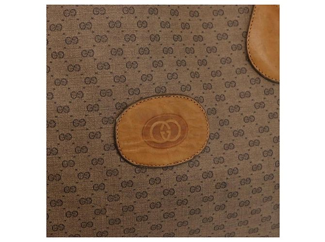 Borsa Tote GUCCI Micro GG Supreme PVC 2way Beige Oro 002 904 0556 Auth 180147 D'oro - vista 16