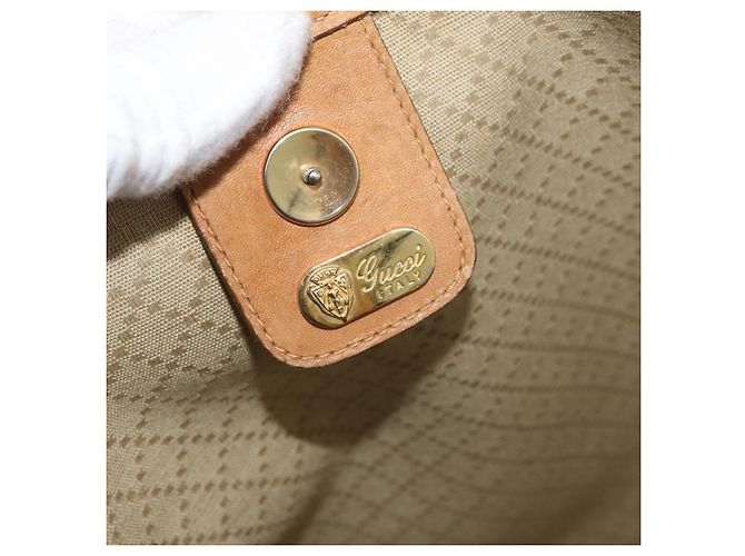 Borsa Tote GUCCI Micro GG Supreme PVC 2way Beige Oro 002 904 0556 Auth 180147 D'oro - vista 17
