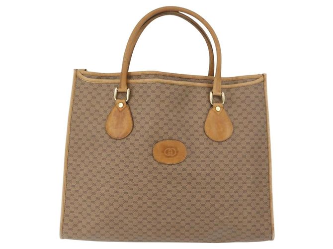Borsa Tote GUCCI Micro GG Supreme PVC 2way Beige Oro 002 904 0556 Auth 180147 D'oro - vista 2