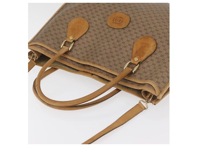 Borsa Tote GUCCI Micro GG Supreme PVC 2way Beige Oro 002 904 0556 Auth 180147 D'oro - vista 6