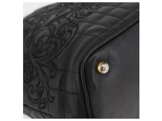 Borsa a mano Gianni Versace in pelle nera e oro Auth BA13163 Nero D'oro - vista 17
