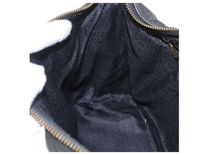 Borsa a mano Gianni Versace in pelle nera e oro Auth BA13163 Nero D'oro - vista 20
