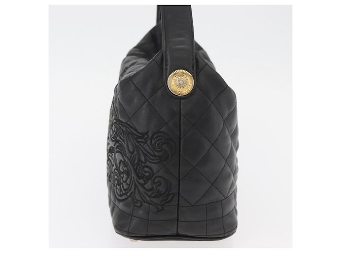 Borsa a mano Gianni Versace in pelle nera e oro Auth BA13163 Nero D'oro - vista 3