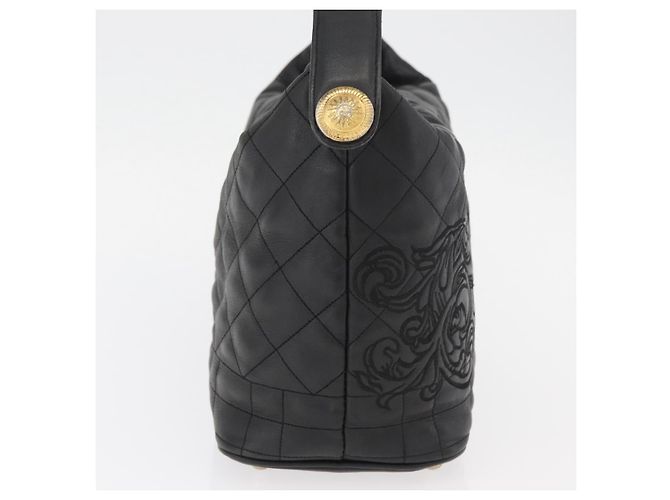Borsa a mano Gianni Versace in pelle nera e oro Auth BA13163 Nero D'oro - vista 4