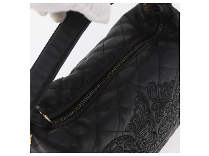 Borsa a mano Gianni Versace in pelle nera e oro Auth BA13163 Nero D'oro - vista 6