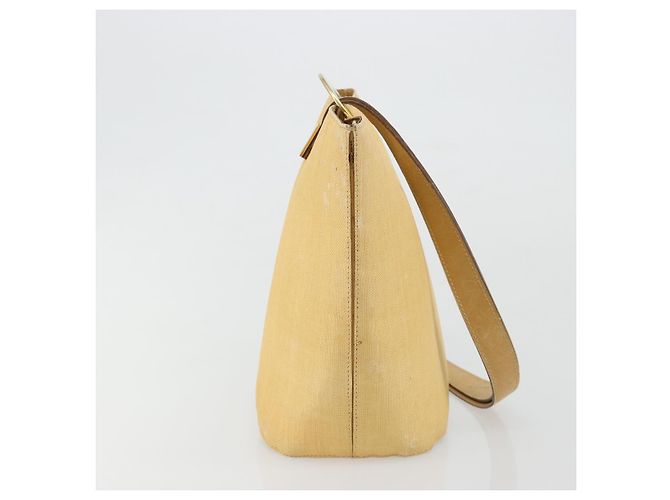 Céline Borsa a tracolla CELINE Circle Canvas Yellow Gold Auth 181797A D'oro Giallo - vista 4