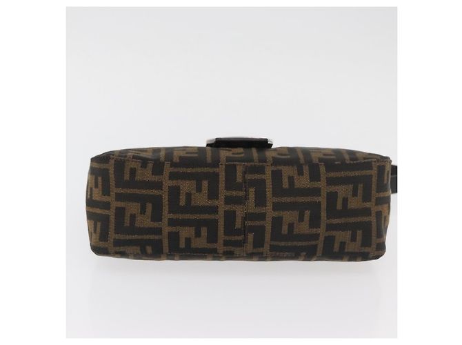 FENDI Zucca Canvas Mamma Baguette Shoulder Bag Black Brown Auth 182801V Marrone Nero - vista 5
