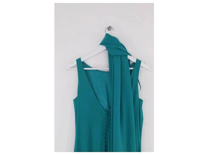 Vestido Pronovias de viscosa turquesa - vista 4