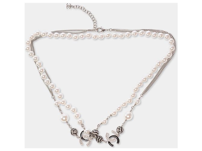 Gioielli CHANEL CC in Perla Bianca - 103521 Bianco - vista 3