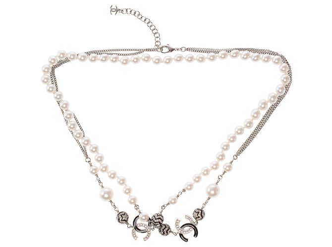 Gioielli CHANEL CC in Perla Bianca - 103521 Bianco - vista 4