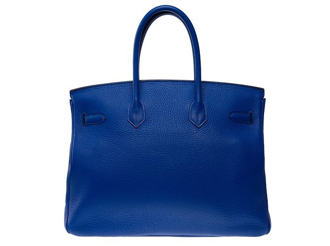 Hermès Borsa HERMES Birkin 35 in Pelle Blu - 103551 - vista 3