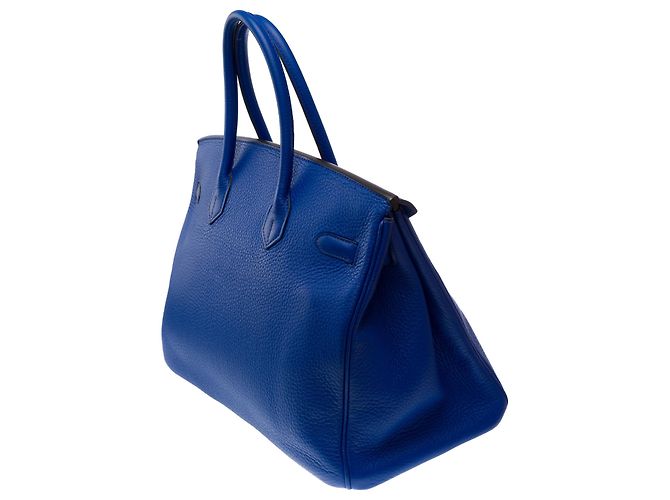 Hermès Borsa HERMES Birkin 35 in Pelle Blu - 103551 - vista 5