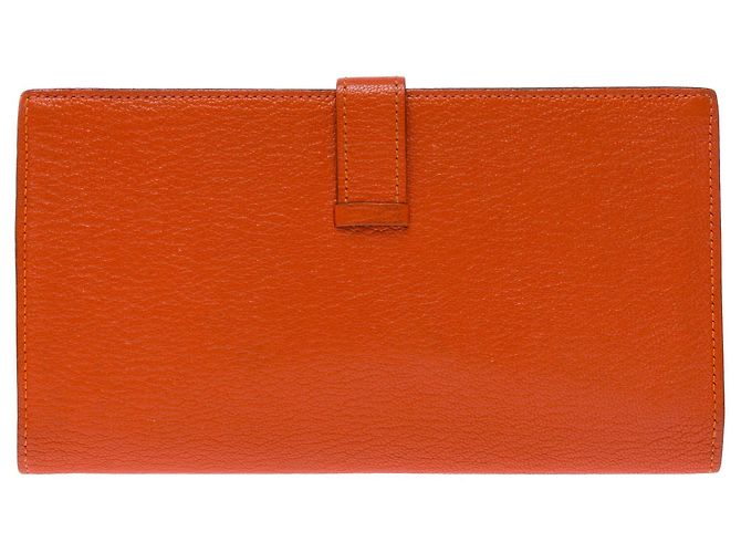 Béarn Hermès HERMES Bearn Leather Accessory Orange - 103548 - view 3