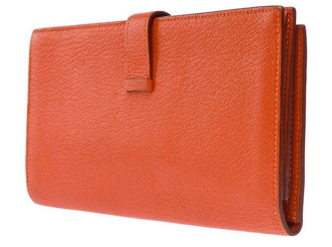 Béarn Hermès HERMES Bearn Leather Accessory Orange - 103548 - view 5