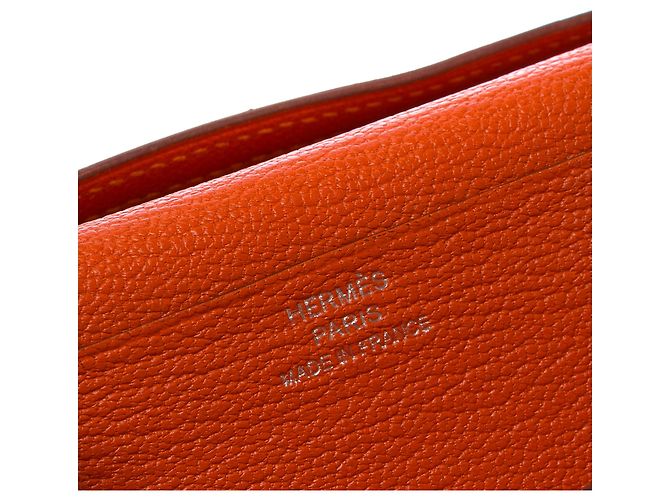Béarn Hermès HERMES Bearn Leather Accessory Orange - 103548 - view 6