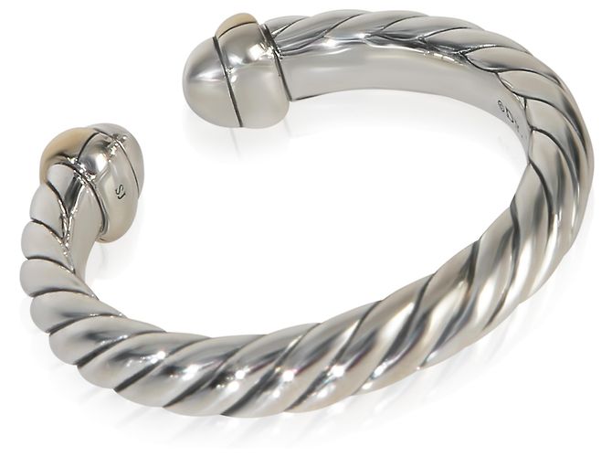 Anillo abierto Petite Cable en oro amarillo y plata de ley David Yurman - vista 4
