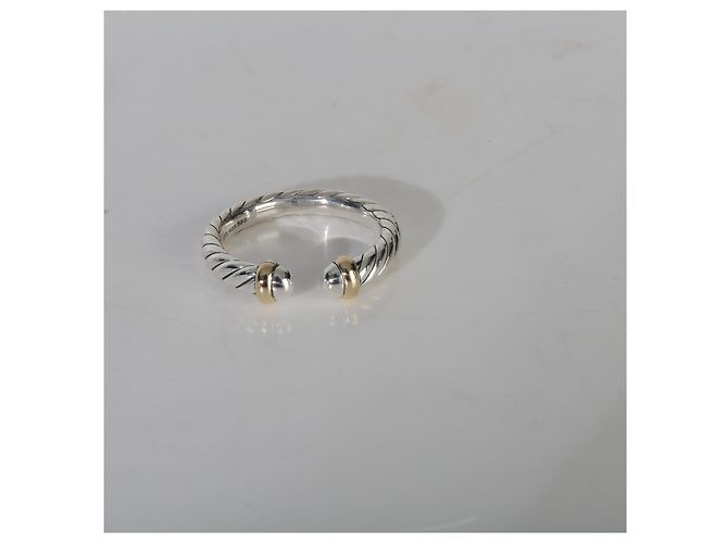 Anillo abierto Petite Cable en oro amarillo y plata de ley David Yurman - vista 5