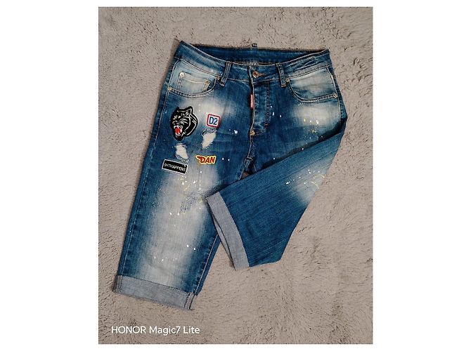 Dsquared2 Men's Blue Denim Patch Shorts - view 4