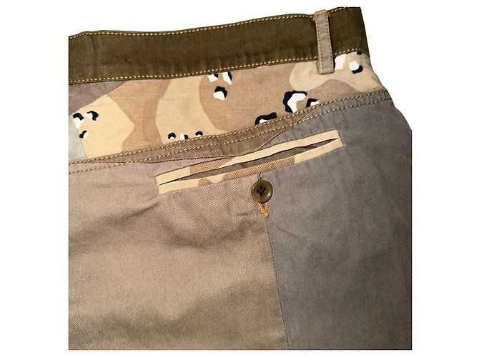 Dolce & Gabbana Patchwork Camouflage Cotton Pants Brown Beige Grey Dark green - view 10