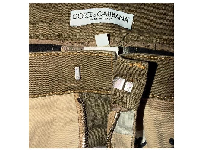 Dolce & Gabbana Patchwork Camouflage Cotton Pants Brown Beige Grey Dark green - view 4
