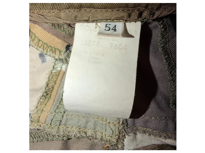 Dolce & Gabbana Patchwork Camouflage Cotton Pants Brown Beige Grey Dark green - view 5