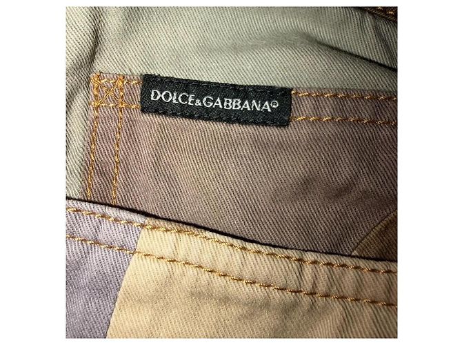 Dolce & Gabbana Patchwork Camouflage Cotton Pants Brown Beige Grey Dark green - view 6