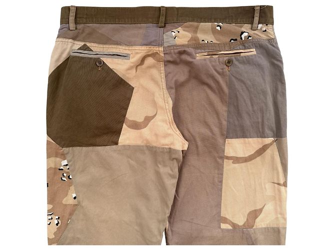 Dolce & Gabbana Patchwork Camouflage Cotton Pants Brown Beige Grey Dark green - view 9