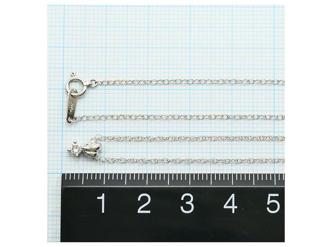 Autre Marque Platin-Halskette mit Diamant - Ansicht 4