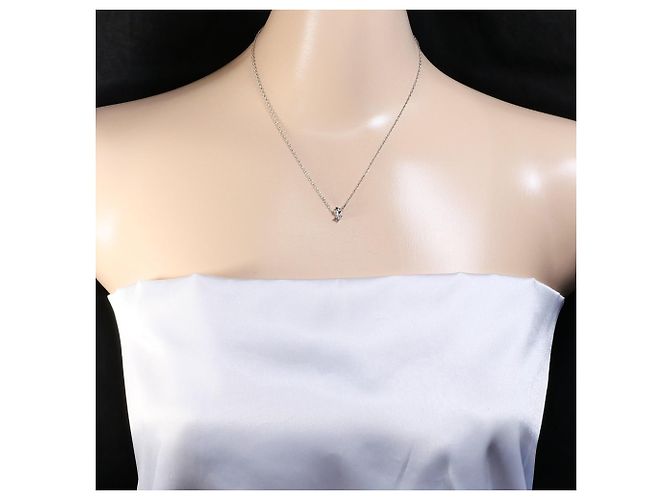 Autre Marque Platin-Halskette mit Diamant - Ansicht 5
