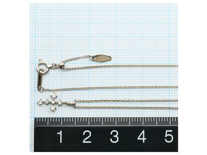Autre Marque 10K Weißgoldkette mit Diamant Golden - Ansicht 4