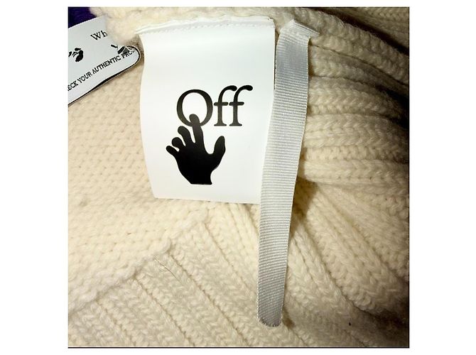 Off White Suéter de lã Off-White com logo Roxo Fora de branco - vista 7