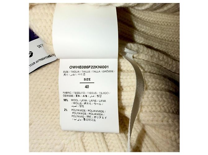 Off White Suéter de lã Off-White com logo Roxo Fora de branco - vista 8